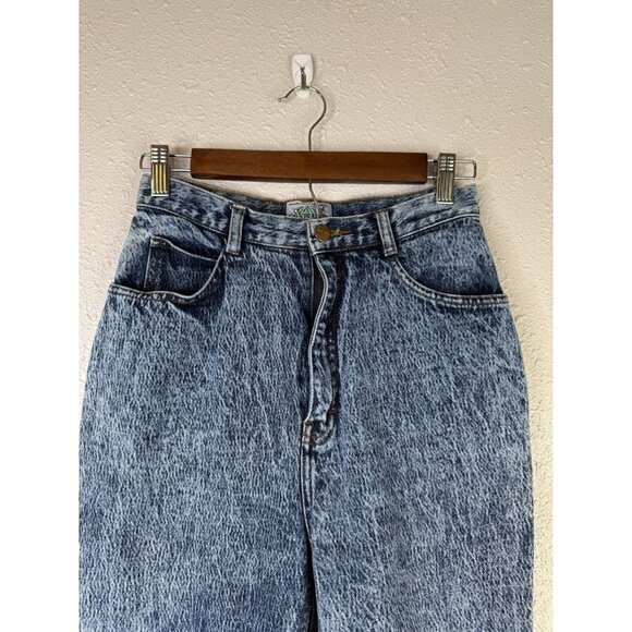 Vtg Palmetto's Acid Wash Mom Jeans 25” Waist Bow Zipper Ankle 80s Denim Retro - Picture 2 of 12